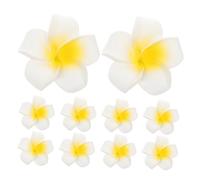 SKISUNO 10pièces Clips De Cheveux Hawaïens Plumeria Artificiel Mousse Accessoires De Cheveux Pour Fête De Plage Mariage Et Événements Spéciaux Fleurs Tropicales Lifelike Pour