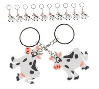 SKISUNO 12 pièces Porte-clés Vache Cartoon Petit Porte-clef Suspendu Charm Mignon pour Sacs Cadeau Garçon Fille Animal Ferme