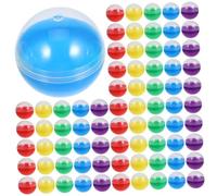 SKISUNO 120 Pièces Colorées Demi Transparentes pour Distributeur Automatique de Bonbons Conteneurs Plastique Ronds pour Stockage de Jouets et Gomme à Mâcher Lot de Boîtes à Remplir pour