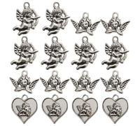 SKISUNO 18pcs Breloques D'anges Argentées pour Création de Bijoux Diy, Alliage Léger et Décoratif, pour Projets Artisanaux et Pendentifs