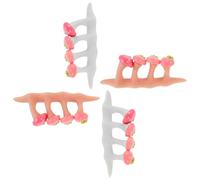 SKISUNO 2 Ensembles Toe Separators Silicone Toe Spacers For Pedicure With Strawberry Decor Soft Skin Friendly Material For Women And Men Nail Care
