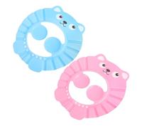 SKISUNO 2 pièces Bonnet de Garçon Fille Ajustable Casquettes Bain Garçon Fille Légères avec Visière Protection Yeux et Oreilles Accessoires Lavage Cheveux Ergonomiques