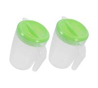 SKISUNO 2 pièces Carafe Plastique avec Couvercle pour Jus et Boissons pour Réfrigérateur Design Ergonomique et Parfait pour Servir Eau Jus et Réutilisable