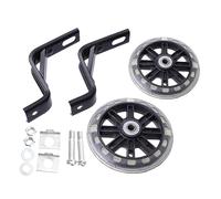 SKISUNO 2 pièces Roues Auxiliaires Silencieuses avec Éclairage Clignotant pour Garçon Fille Roues Dentraînement Réglables Accessoires de Stabilisateur Garçon Fille Noir
