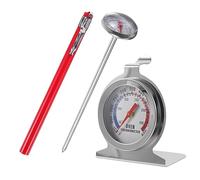 SKISUNO 2 Pièces Thermomètre de Cuisine Numérique Lecture Instantanée Thermomètre Inox Barbecue avec Chaleur pour Viande Four Boisson et Cuisson Extérieure