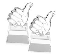 SKISUNO 2 Pièces Trophée Pouce Transparent Récompense Polyvalente pour Cérémonies Sports et Décoration de Bureau