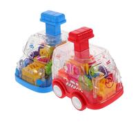 SKISUNO 2 Pièces Voiture Poussette pour Garçon Fille avec Transparents à Friction sans Pile Design Ergonomique Éducatif Montessori pour Tout Petits