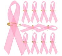 SKISUNO 200 Pièces Épingle à Ruban Rose en Polyester pour Sensibilisation au Cancer du Sein, Santé Mammaire, Accessoire Décoratif pour Foulard et Pull au Quotidien