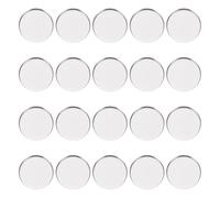 SKISUNO 20pcs Plaques de Fards à Paupières en Acier Inoxydable Palette de Maquillage Vide Ronde Contenant Cosmétique Multifonction pour Usage Quotidien à Domicile