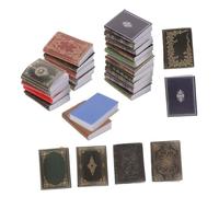 SKISUNO 27 Pièces Scale Classical Blank Mini Books for Dollhouse Decoration Study Scene Crafting