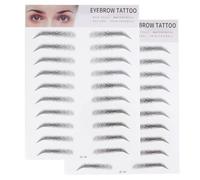 SKISUNO 2pcs Autocollants de Transfert pour Sourcils Noirs en Papier Type 4, Sourcils Artificiels Solide Plusieurs Jours, sans Danger Peau, pour Débutants