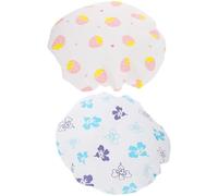 SKISUNO 2pcs Bonnets de Double Couche Imperméables en Peva Bande Élastique Réutilisables pour Spa et Soins du Visage Protection Cheveux Élégante Style Aléatoire