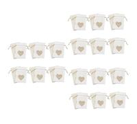 SKISUNO 3 Ensembles Sachets À Cordon Avec Motif Cœur Pour Bonbons Et Rangement Pochettes Polyvalentes Pour Fêtes Mariages Anniversaires Et Noël Couleurs Blanc 12 Pièces * 3