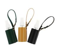 SKISUNO 3 ensembles Set de Porte-clés Spray Portable avec Étui Cuir PU pour Flacons de Voyage Support Pratique pour Bouteille Vide Accessoires Voyage Multifonctions Couleurs Jaune Noir et