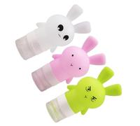 SKISUNO 3 Pièces Set de Flacons de Voyage pour Lotion Fuite Tubes Compressibles Silicone Bouteilles Rechargeables pour Shampooing Crème et Cosmétiques Rose Vert Transparent