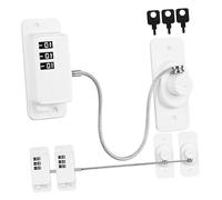 SKISUNO 3 pièces Verrou de Sécurité Fenêtre Abs Blanc Lot Code Serrure Sans Trace pour Réfrigérateur Tiroir et Armoire Installation Facile sans Dommages Protection Garçon Fille