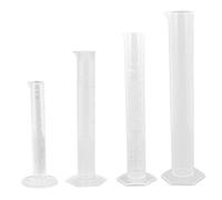 SKISUNO 4 Pièces cylindre de mesure en plastique laboratoire diplômé cylindres Hydroponics simple gradué tube à essai scientifique tube à essai de mesure fiole graduée