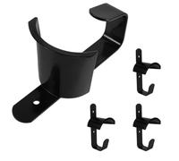 SKISUNO 4 Pièces Support Mural pour Bride et Harnais de Cheval en Fer Noir avec Crochets Multiples et Finition Protectrice, pour Rangement en Écurie Équestre