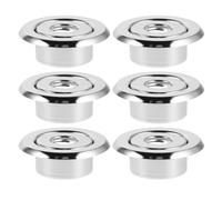 SKISUNO 6 Pièces Cache Décoratif Anneau en Fer Argenté et Clip Micro-réglable 1/2 Pouce Installation Facile pour Tête de Gicleur Incendie pour Plafonds Suspendus Plâtre D'hôtel