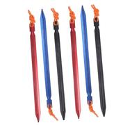 SKISUNO 6 pièces Piquets Tente Robustes Alliage Aluminium Lot de Clous Triangulaires Rouille pour Camping Plein Air Fixation Sol Solide pour Tentes Abris et Bâches