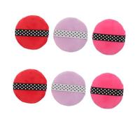 SKISUNO 6 Pièces Puff de Maquillage Doux et Extra Large Applicateur Rond Fluffy pour Fond de Teint et Réutilisable et Portable pour Maison Bureau Spa et Voyage
