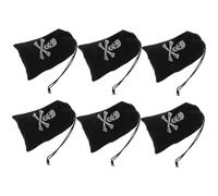 SKISUNO 6 Pièces Sachets Bonbons Halloween Pirate Polyester Petits Sacs à Cordon pour Friandises Pochettes Décoratives pour Fête à Thème Rangement et Réutilisable