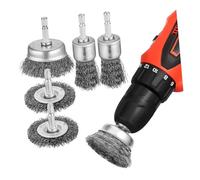 SKISUNO 6 Pièces Set de Brosses Métalliques pour Perceuse Roues à Fil Hexagonales Brosses Robustes pour Décapage et Nettoyage des Surfaces Métalliques