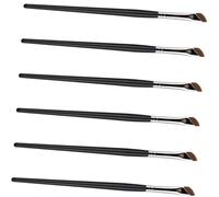 SKISUNO 6 pièces Set de Pinceaux Maquillage Yeux et Sourcils Brosse Angled Fard Paupières Pinceau Plat Correcteur Poignée Résistante Voyage pour Femmes