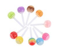 SKISUNO 60pièces Breloques pour Ongles Sucette Colorées Bijoux de Manucure Forme de Bonbons Décorations pour Loisirs Créatifs