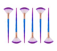 SKISUNO 6pcs Pinceaux de Maquillage D'éventail Réutilisables pour Application de Masque Facial, Fibres Artificielles, Plastique, Usage à Domicile Voyage
