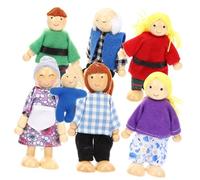 SKISUNO 7pièces Figurines De Maison Miniatures pour Garçon Fille Poupées Familiales pour Jeux De Rôle Jouets Éducatifs Et Imaginatifs pour Tout-Petits