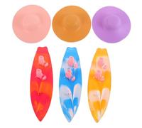 SKISUNO 9 pièces Modèle Miniature Planche Surf Chapeaux Décorations Plage et Cupcake Toppers pour Fête Été Accessoires Miniatures pour Collectionneurs et Décoration Bord de Mer
