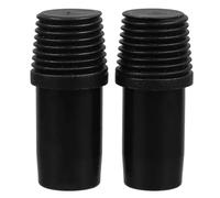 SKISUNO Adaptateur de remplacement pour rallonge électrique, embouts de poignée filetés 2 pièces, plastique noir, type allemand, pour balai et serpillière, maison et bureau