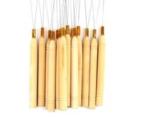 SKISUNO Aiguille à Boucle 5pcs, Outil Antidérapant Confortable en Bois et Métal pour Extensions de Cheveux pour Salon de Coiffure et Coiffure DIY