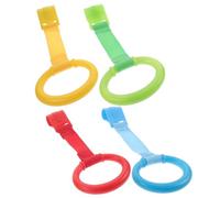 SKISUNO Anneaux de Traction Bébé 4 Pcs, Anneaux D'aide la Position Debout, Plastique Résistant, Couleur Multicolore, pour Tout-petits, Développement Motricité, Jeu D'activité Bébé,