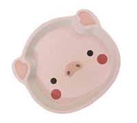 SKISUNO Assiette Garçon Fille Compartimentée Résine Modèle Cochon Vaisselle Ludique Garçon Fille Plateaux Pratiques et Sûrs pour Tout Petits Facile à Nettoyer et Respectueuse de