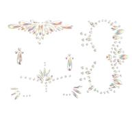 SKISUNO Autocollants Visage Phosphorescents 3 Pcs Strass Décoratifs pour Festivals et Fêtes, Bijoux Visage Lumineux, Tatouages Temporaires Scintillants pour Maquillage Halloween