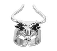 SKISUNO Bague Punk Métal Tête De Taureau Pour Homme Style Rétro À Porter Lors De Sorties