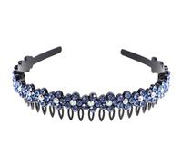SKISUNO Bandeau Cheveux Femme Antidérapant avec Dents Serre-tête et Élégant Bleu Accessoire Mode pour Femmes et Filles pour Lavage Du Visage et Soirées