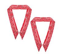 SKISUNO Bandeaux de Pirate Rouges 2 Pièces Taille Unique Bandeau Élastique Unisexe Sport Sweat-absorbant pour Adultes Activités Fitness Yoga Basketball