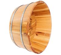 SKISUNO Bassine de Pédicure en Bois Épais Poignée, Seau Réutilisable pour Bain de Pieds, Bac Multifonction pour Lavage, Spa Pieds et Soins Personnels à Domicile, Usage Intérieur