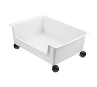 SKISUNO Bibliothèque à Roues Enfant Panier de Livre Poubelle roulante bac de Rangement à roulettes Classe bacs de Rangement à roulettes Stockage de PP Blanche