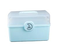 SKISUNO Boîte à Médicaments Multi-Fonctionnelle Grand De Rangement pour Usage Domestique Et Urgence avec Design Compartimenté Et Boucle Rotative Couleur Bleue
