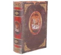 SKISUNO Boîte de Rangement Bois Forme Bible Déco Noël Rangement Cadeaux Sucreries et Objets Modèle Petit avec Décor Cerf Unité