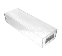 SKISUNO Boîte de Rangement Transparente Compartimentée pour Tiroir, Organisateur de Cosmétiques Polyvalent, Long Format, Plastique Solide, pour Salle de Bain et Maquillage, Rangement