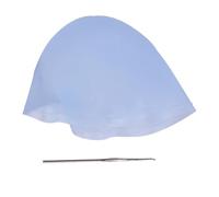 SKISUNO Bonnet de Coiffure avec Crochet Métallique Rond Bleu en Silicone Outil Réutilisable Flexible et Professionnel pour Coloration et Mèches pour Salon
