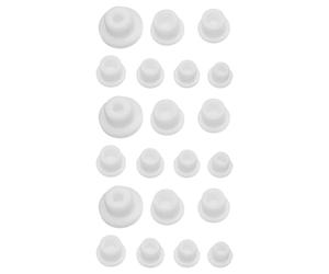 SKISUNO Bouchons de bouteille réutilisables en silicone blanc 21 pièces, bouchons à secouer de cuisine étanches pour bouchons à sel et poivre, adaptés pour contenants de cuisine