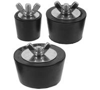 SKISUNO Bouchons de Piscine en Caoutchouc 3pcs pour Piscine Enterrée Sol, Acier Inoxydable, Faciles à Utiliser, Prévention du Gel des Canalisations