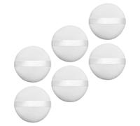 SKISUNO Bouffée de Beauté Éponge à Maquillage Ronde Blanche 6pcs en Coton Doux Portable pour Poudre Teint Visage Usage Quotidien