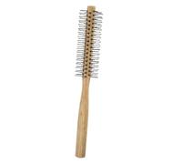 SKISUNO Brosse à Cheveux Ronde Mini Manche Bois Nylon Poils Solide Coiffage Volumateur Unisexe Pour Brushing Maison Retouche Facile